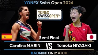 Carolina MARIN (ESP) vs Tomoka MIYAZAKI (JPN) | Swiss Open 2024 Badminton | Semi Final