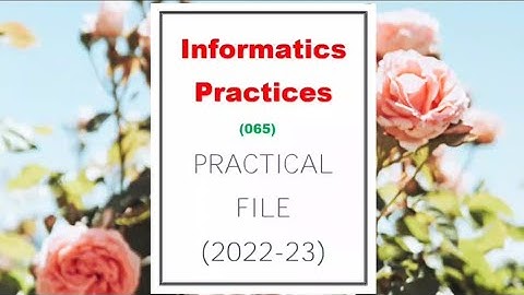 Informatics Practices/practical file/class 11 and 12