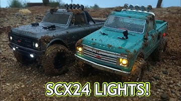 Custom Axial SCX24 Lights! Head Lights + Tail Lights