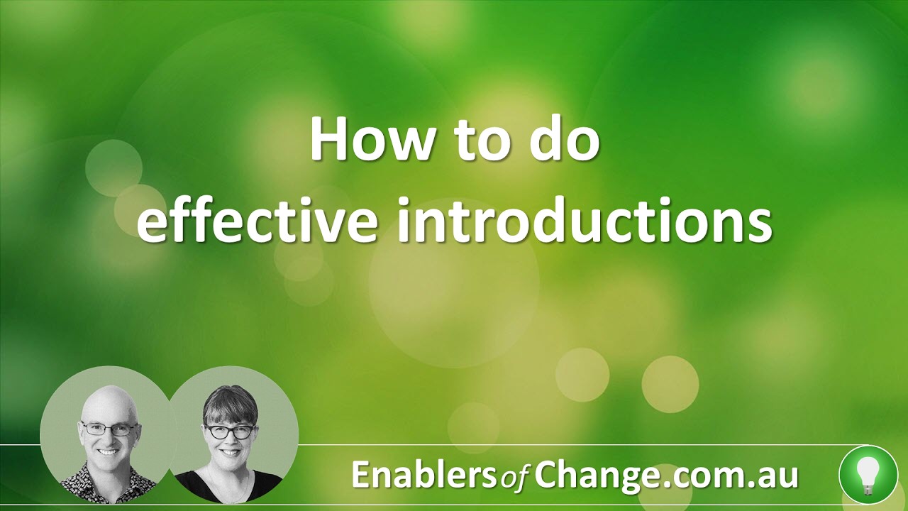 How to do effective introductions - YouTube