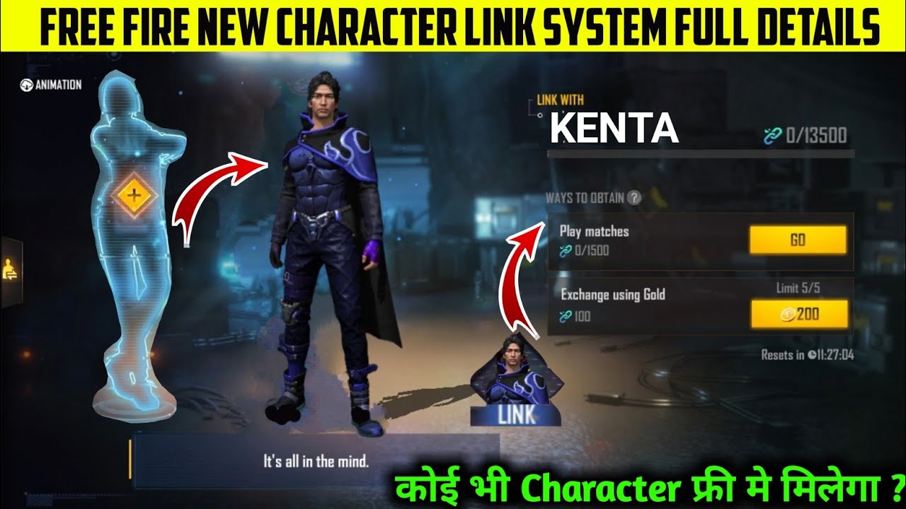 New Character Link System Free Fire || How To Get Free Character In Link System After Update