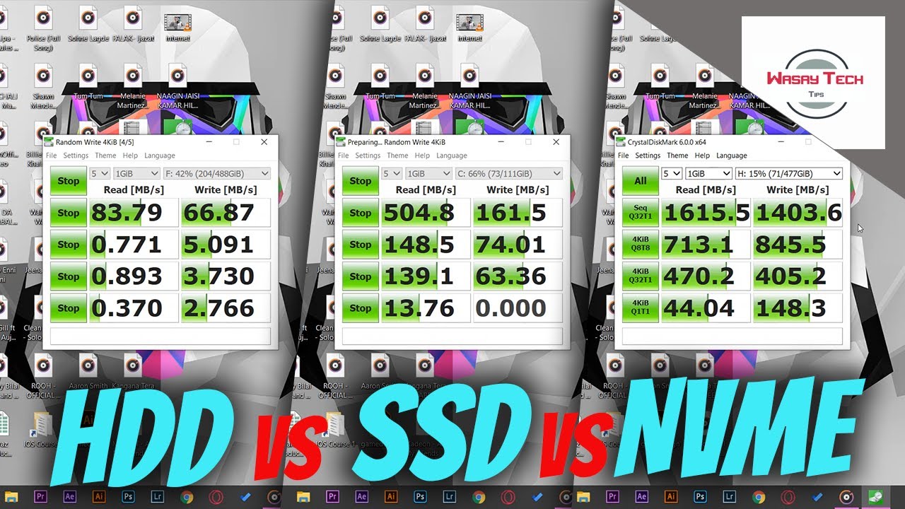 HDD vs SSD vs M2 NVME SSD Speed Test - YouTube