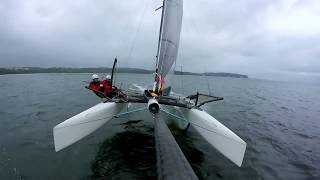 Full speed foiling catamaran eXploder 20