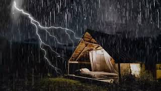 Goodbye Stress With Hurricane, Heavy Rain, Wind & Thunderstorm On Tin Roof| Rain Sounds For Sleeping