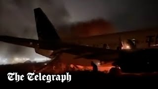 video: Boeing jet skids off runway injuring eleven