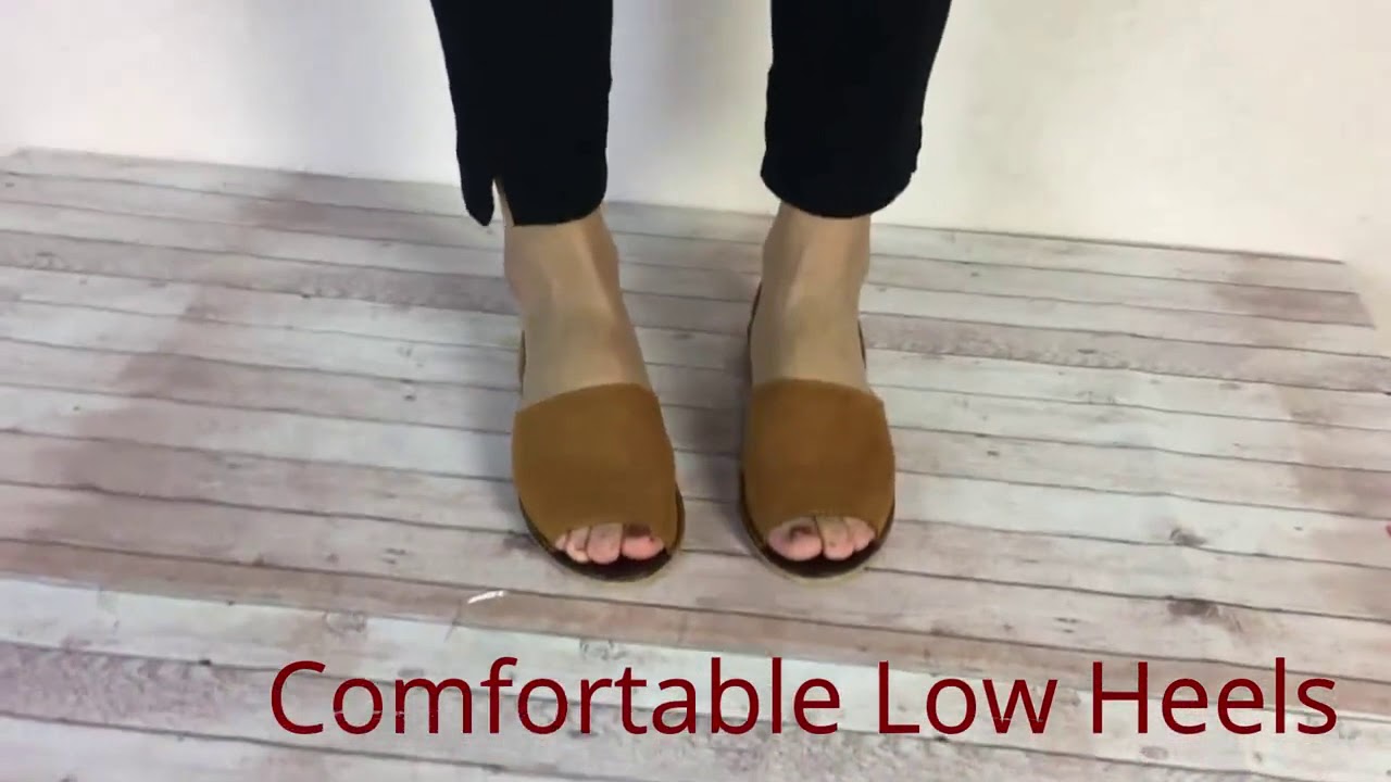 Slip-On Peep Toe Elastic Band Faux Suede Flat Women Sandals