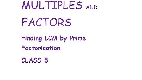 Class 5 unit 3 worksheet 10 Finding LCM by prime factorisation Maths DAV