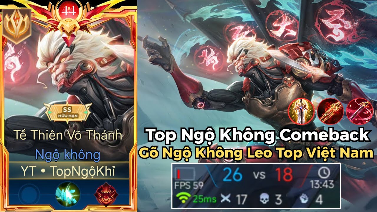 Top Ngộ Không - Comeback Gõ Ngộ Không 3 Gậy 1 Giây Gánh Team Còng Lưng Leo Top Ngộ Khỉ Việt Nam