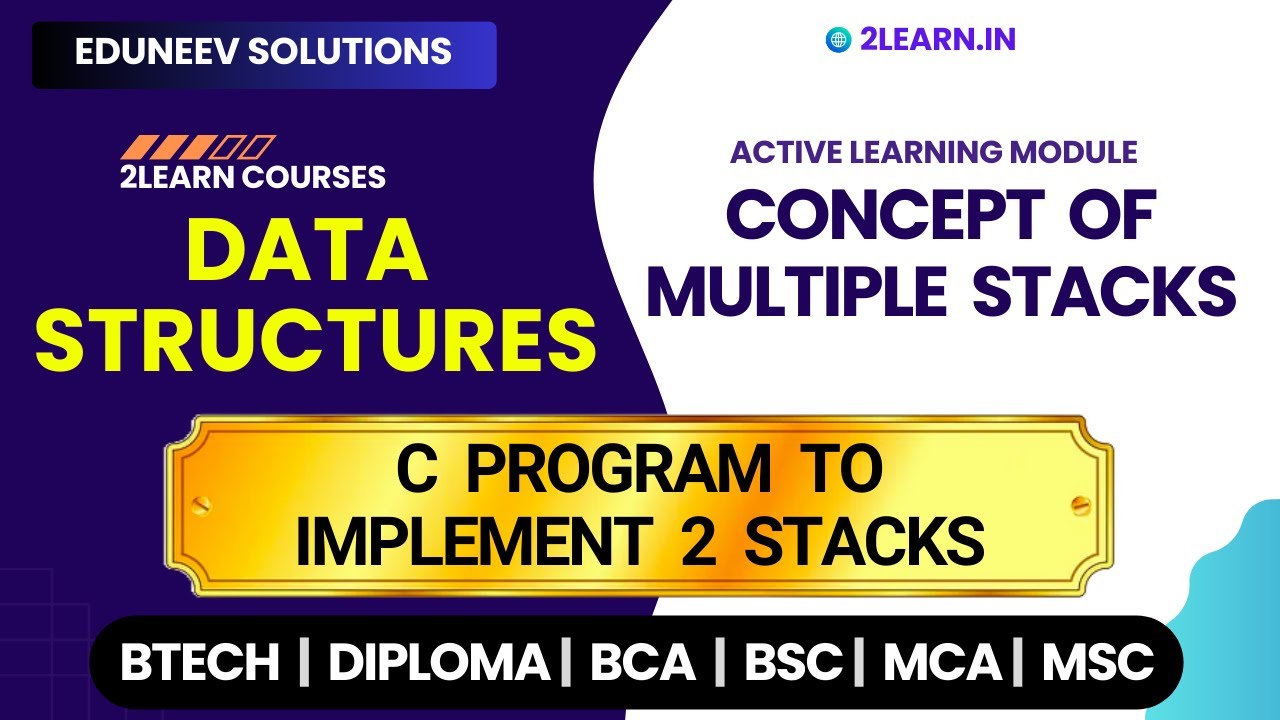 Concept of Multiple Stacks | Write a C Program to Implement 2 Stacks ...