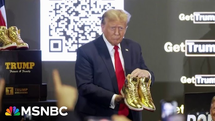 Trump Kicks It With Sneakerheads To Promote 400 Gold Shoes