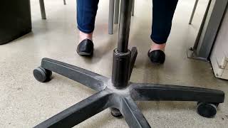 Black Flat Shoes Wearing Jeans From Behind