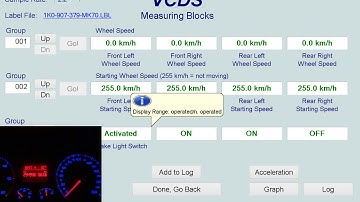 VW Golf 5 ABS wheel speed sensor test VCDS-VAG - Measure blocks 03-ABS