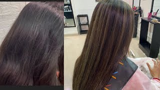 Natural black hair having long grey hair | solution | low lights