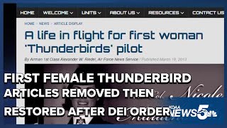 Controversy Erupts as Articles on First Female Thunderbird Pilot Restored by Air Force