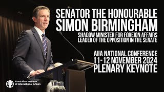 Senator the Honourable Simon Birmingham - AIIA National Conference 2024 Keynote Speech
Simon Birmingham has served as a Liberal Party Senator for South Australia since May 2007 and is the current Leader of the Opposition in the Senate and Shadow Minister for Foreign Affairs. Under the Morrison Government Simon was appointed to position of minister for finance and Leader of the government in the Senate after serving as minister for trade, tourism and investment. Prior to which he served as the minister for education and training, assistant minister in the education portfolio and before that as parliamentary secretary to the minister for the environment and shadow parliamentary secretary for the Murray-Darling Basin and the environment. Senator the Honourable Simon Birmingham - AIIA National Conference 2024 Keynote Speech