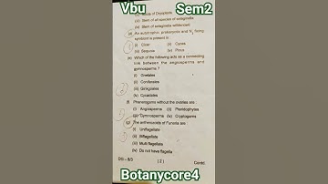 botany core 4 pyq of session 2021-2024of#vbu