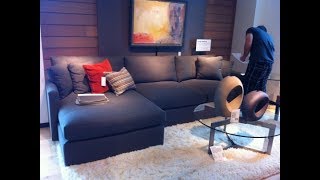 Blue Sectional Sofa with Chaise