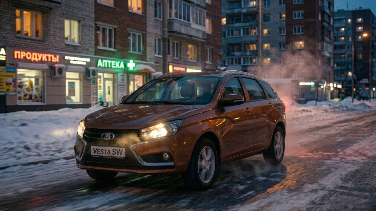 Как едет ЛАДА ВЕСТА на обледеневшей дороге в городе! #влог #автоvesta ...