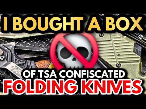 WHY WOULD YOU BRING THIS ON A PLANE? Unboxing 5 POUNDS Of TSA Confiscated Folding Knives!