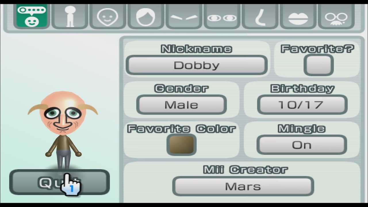 Dobby - Harry Potter - Mii 2522 - YouTube
