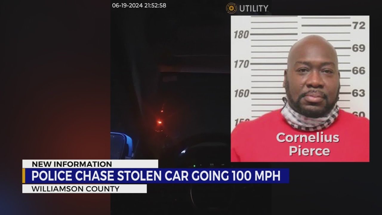 Authorities chase stolen car going 100 mph in Williamson County - YouTube