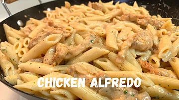 Lazy Creamy Chicken Alfredo Pasta Recipe | Alfredo From A Jar???!!!