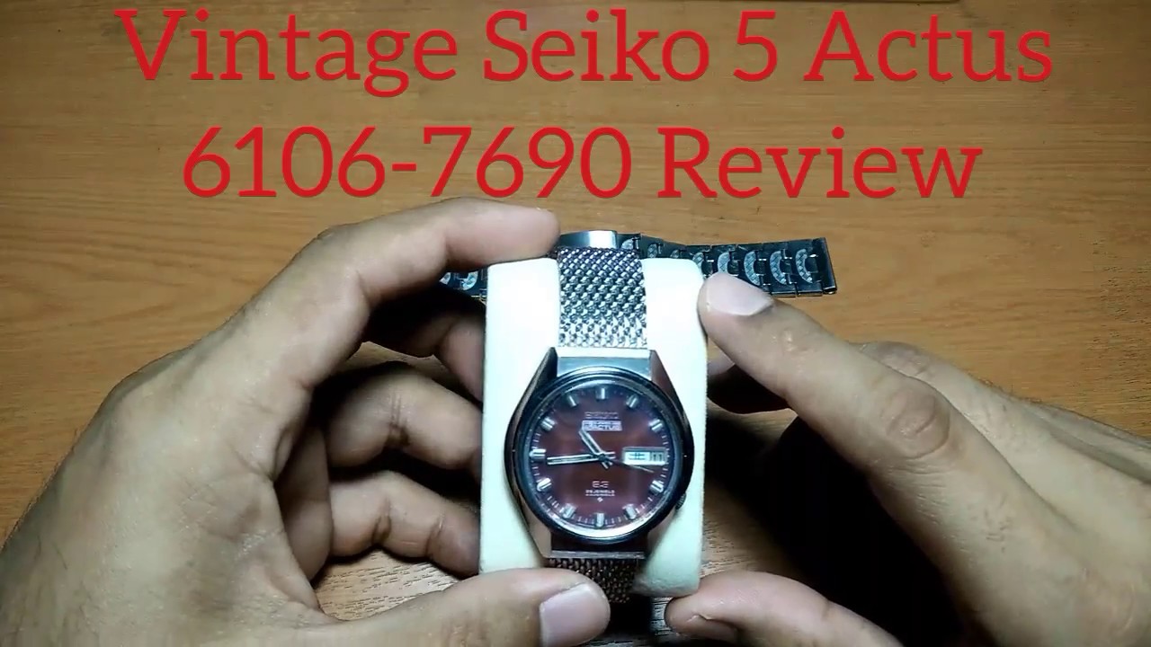 Vintage Seiko 5 Actus 6106-7690 Full Review - YouTube