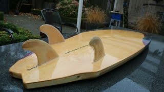 hollow wooden surfboard