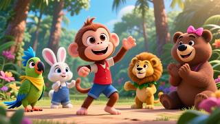 Max Monkey’s Banana Dance with Baby Bus 🐵🍌🚌 | Fun Kids Dance Song | Jungle Rhyme Adventure