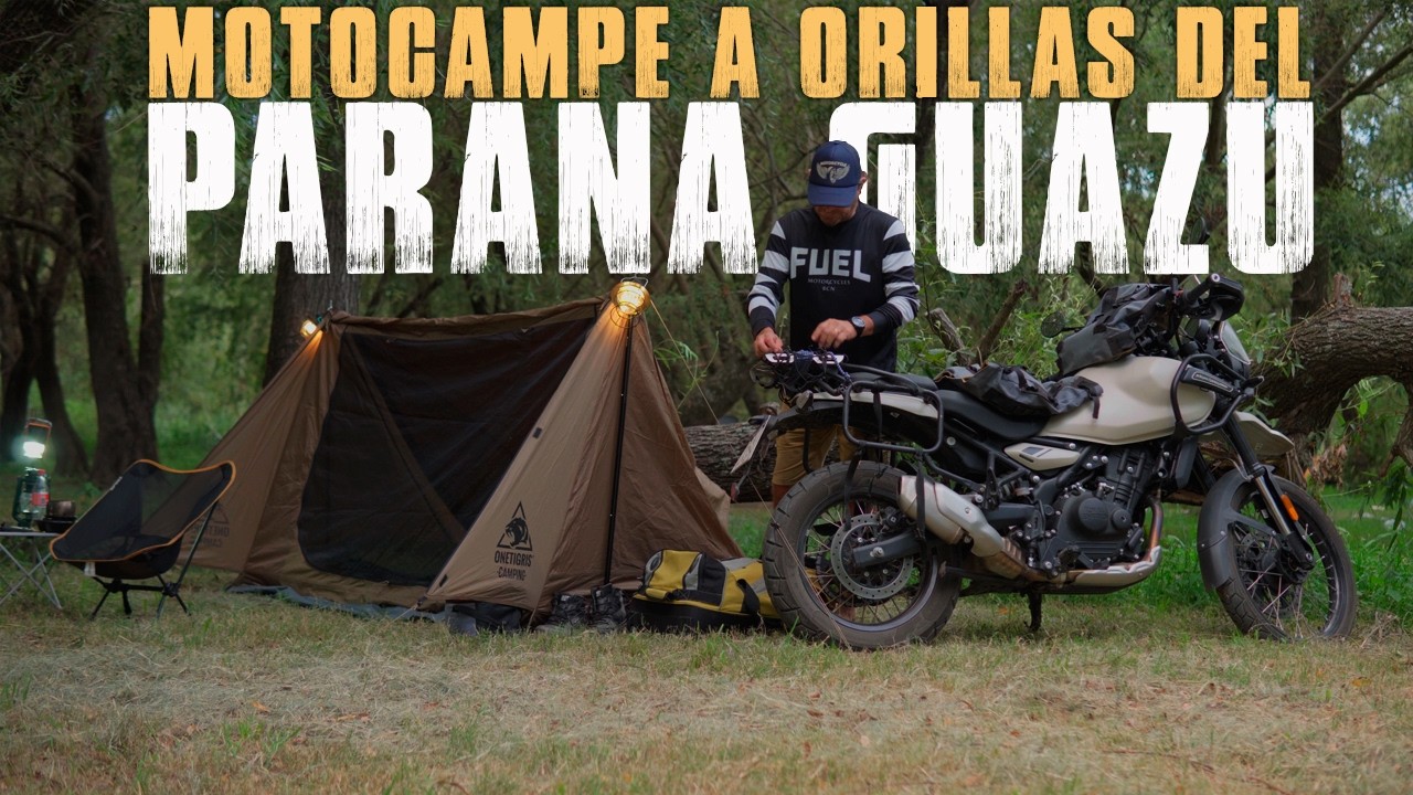Motoacampe a orillas del Parana Guazu en mi Royal Enfield Himalayan 450. Solo Motocamping. CPMC P7.