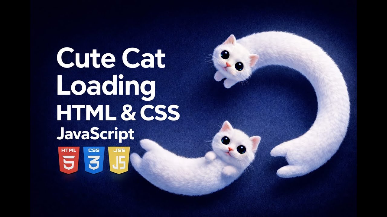 Cat Loader Animation Using HTML CSS & JavaScript 🐱🔥