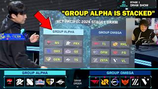 Sliggy Reacts To VCT PACIFIC 2026 : Stage 1 LIVE DRAW