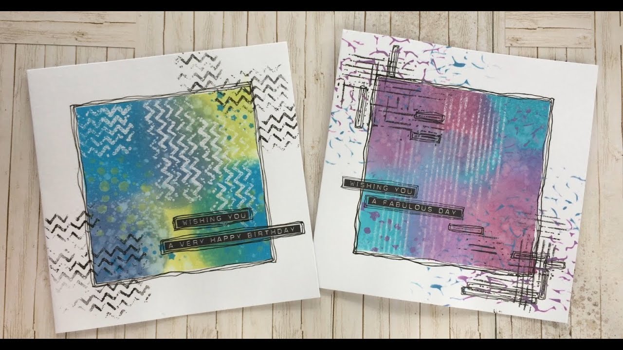"Wishing you" Distress Oxide embossing resist cards - YouTube