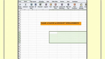 Kingsoft Spreadsheets Name a range