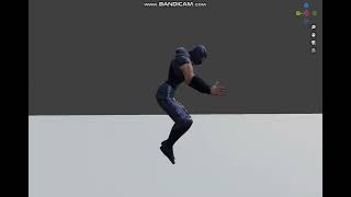 Ninja Jumps Through The Obstacle