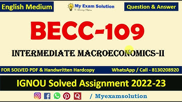 IGNOU BECC 109 SOLVED ASSIGNMENT 2022-23 | IGNOU SOLVED ASSIGNMENTS 2022-23 #ignousolvedassignment