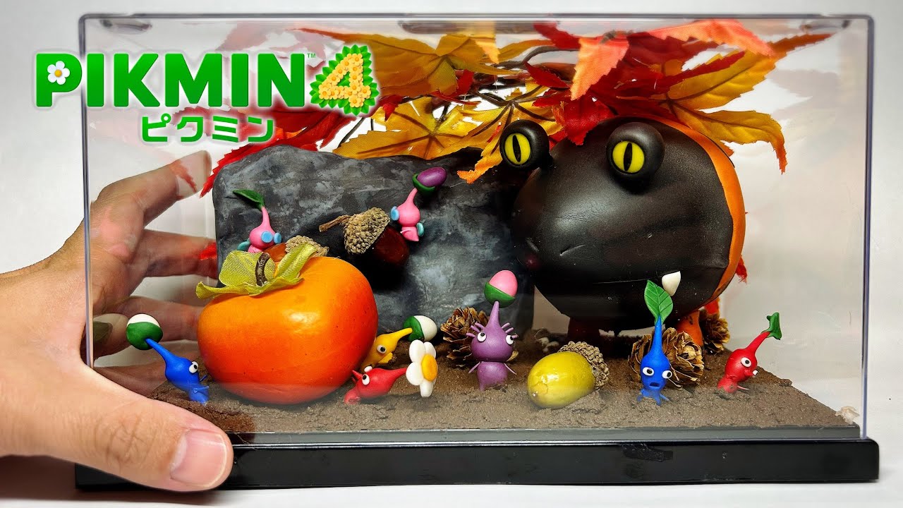 【100均DIY】秋の味覚を運ぶピクミンを100均ケースに閉じ込めてみた〜I made Pikmin that lives in the autumn scenery〜