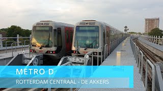 [Classic Cab View] Metro Rotterdam, line D, Rotterdam Centraal - De Akkers Parking tracks