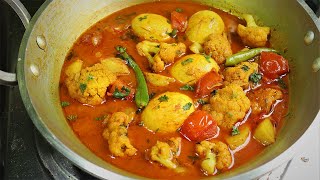 Egg Curry with Cauliflower | Egg Recipe | Cauliflower Recipe | Dim Ranna