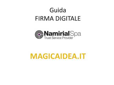 FIRMA DIGITALE NAMIRIAL PER WINDOWS