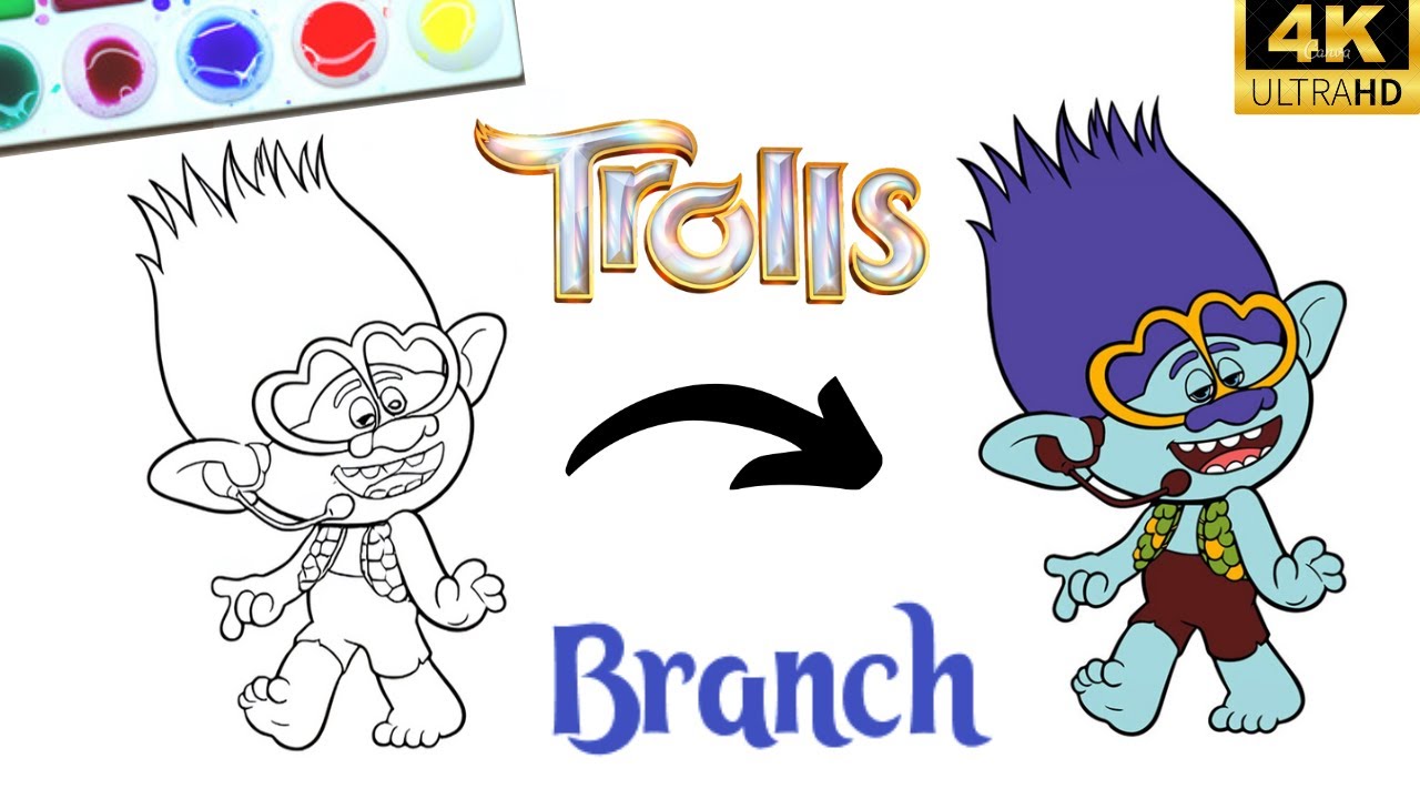 How to Draw Branch from Trolls Movie Cute and Easy
