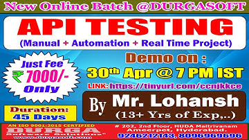 API TESTING Online Training @ DURGASOFT