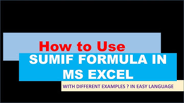 Excel Tutorial How to use Sumif FORMULA II sumif formula in excel in hindi