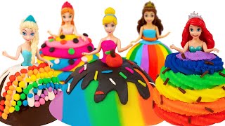 Rainbow Ice Cream Dresses with Play Doh for Disney Princesses