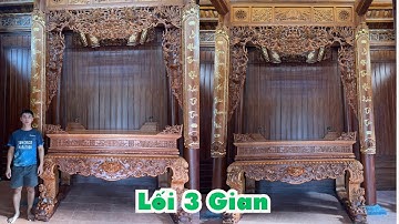 Nội Thất Phòng Thờ 3 Gian Gỗ Gõ Đỏ Đẹp Không Thể Tin!