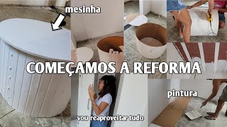 DIY: FIZ UMA MESINHA DE CENTRO | VOU REAPROVEITAR TUDO | COMEÇAMOS A PINTURA | MUITO TRABALHO !