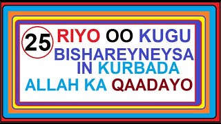 25 - RIYO OO KUUGU BISHAREYNEYSA HADDI AAD KURBEYSAN TAHAY  IN ALLAH KUU KURBADA KAA QAADAYO IN ALLH