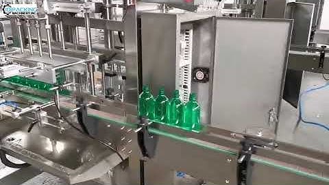 Automatic 4 nozzles bottle hand wash liquid filling capping labeling machine packing line