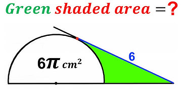 Can you find area of the Green shaded region? | (Semicircle) | #math  #maths | #geometry