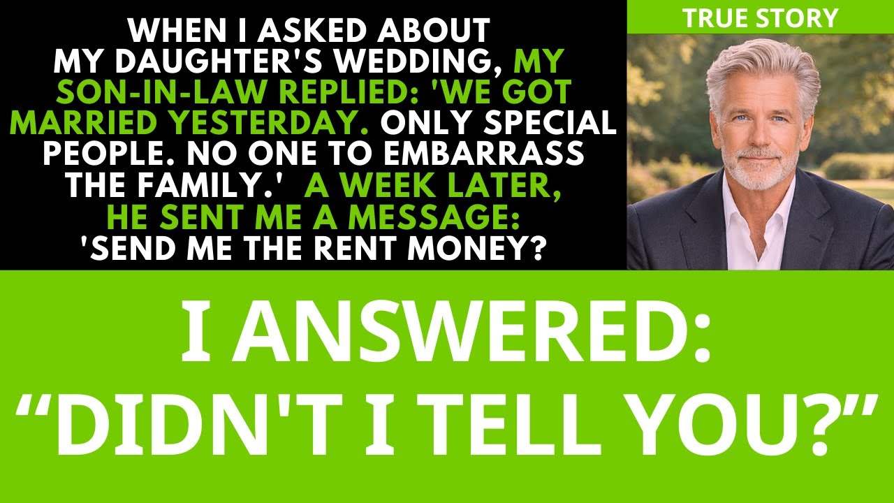 When I asked about my daughter’s wedding, my son-in-law replied “We got married yesterday.